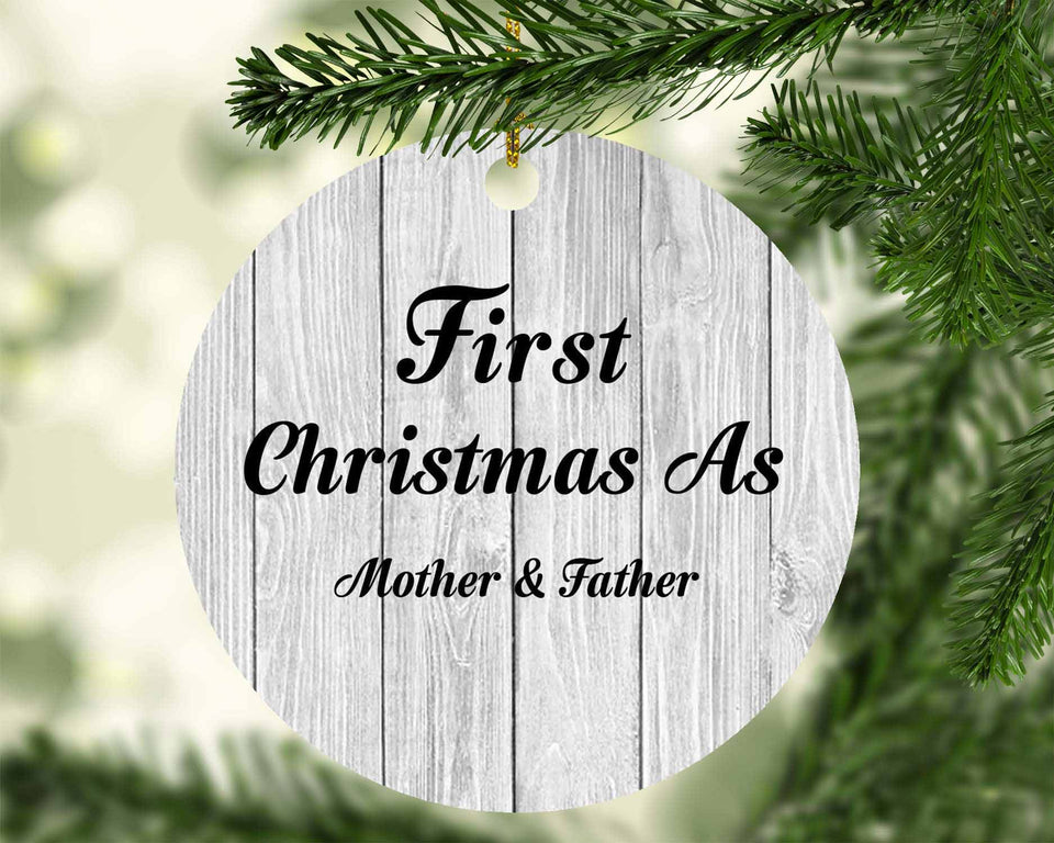 First Christmas As Mother & Father - Circle Ornament F