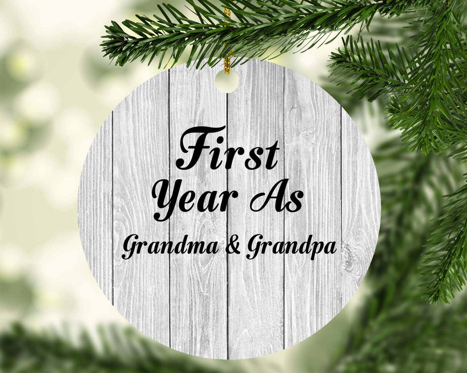 First Year As Grandma & Grandpa - Circle Ornament F