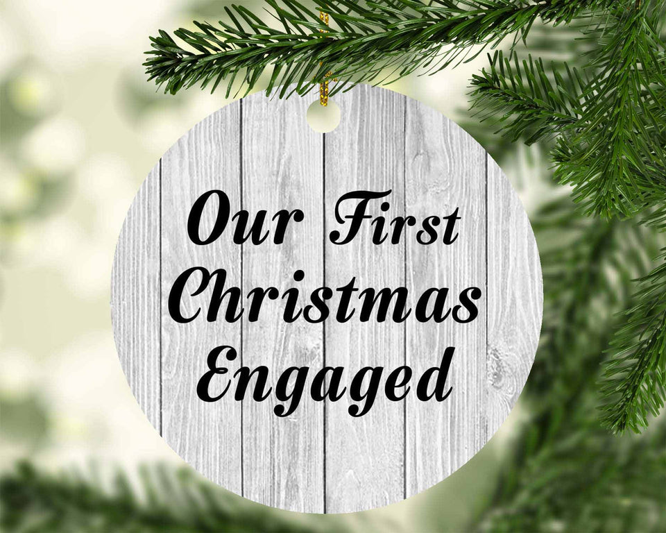 Our First Christmas Engaged - Circle Ornament F
