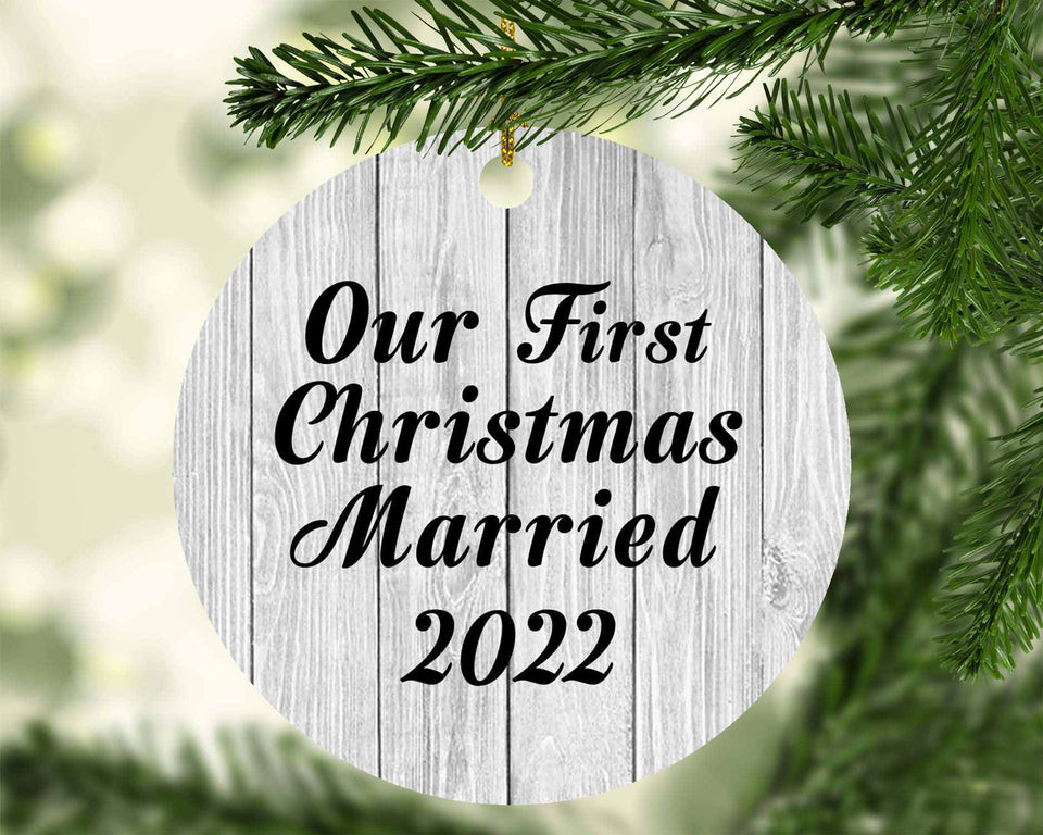 Our First Christmas Married 2022 - Circle Ornament F