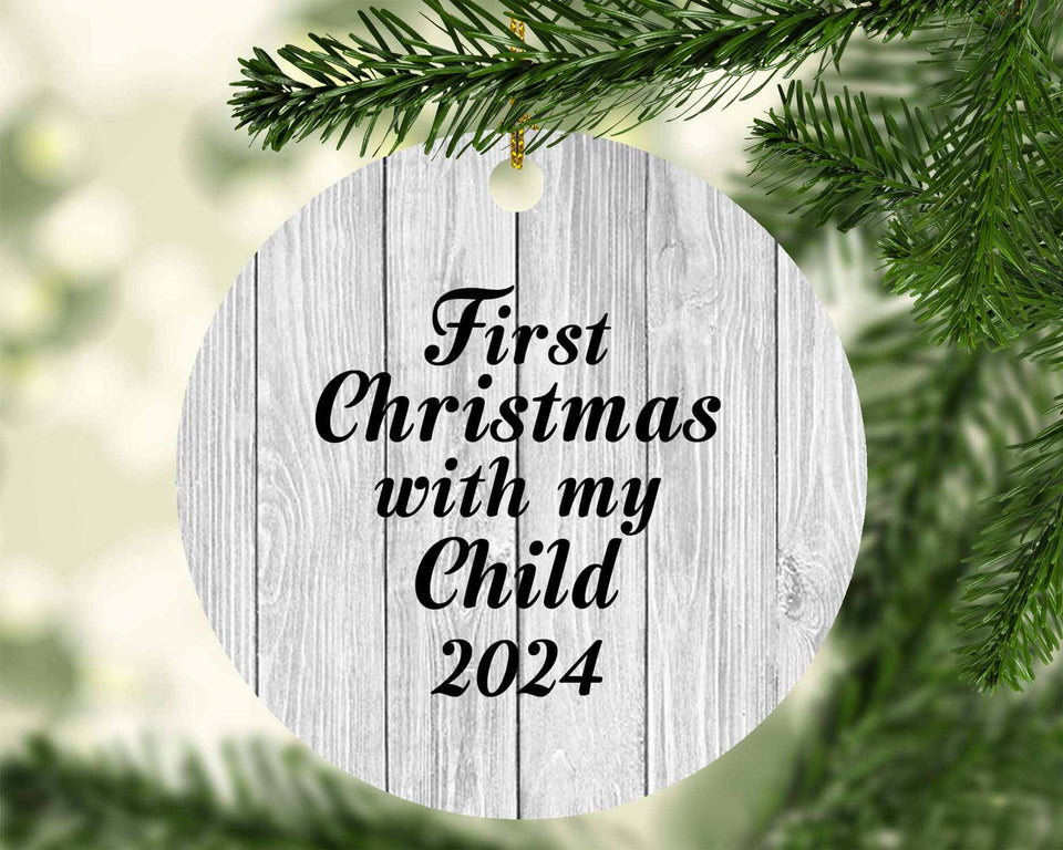 First Christmas With My Child 2024 - Circle Ornament F