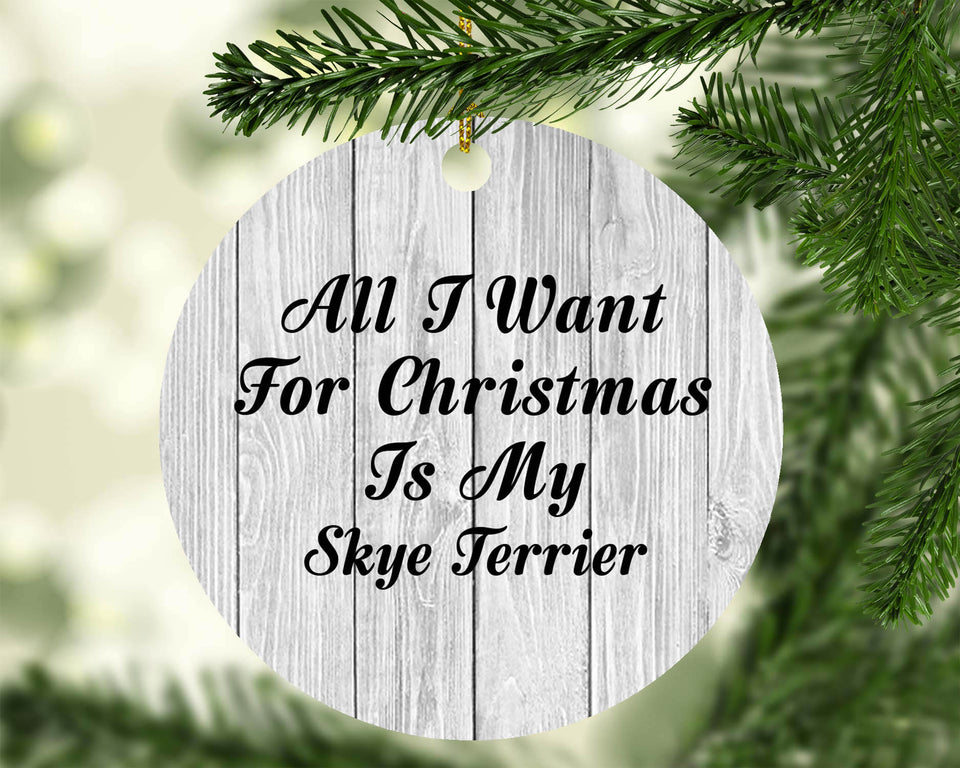 All I Want For Christmas Is My Skye Terrier - Circle Ornament F