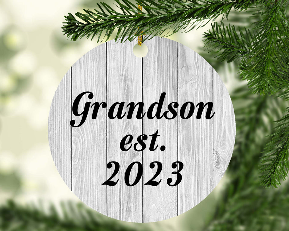 Grandson Established Est. 2023 - Circle Ornament F
