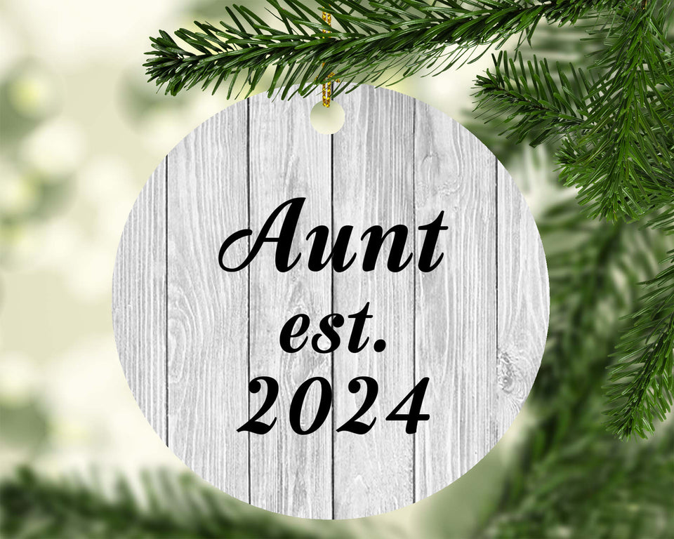 Aunt Established Est. 2024 - Circle Ornament F