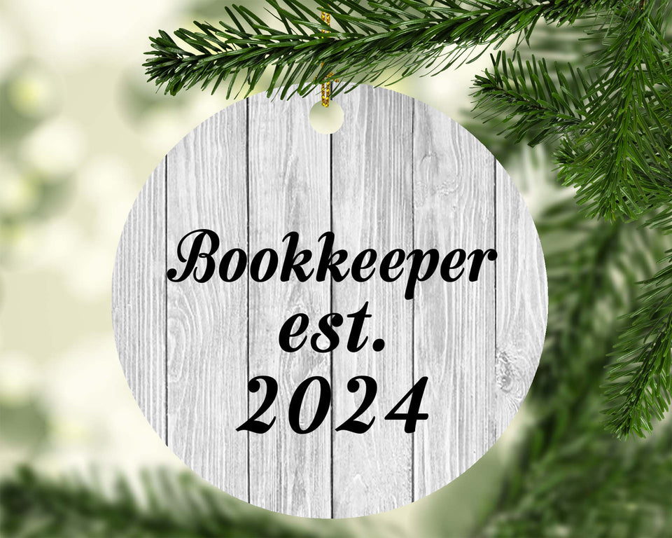 Bookkeeper Established Est. 2024 - Circle Ornament F