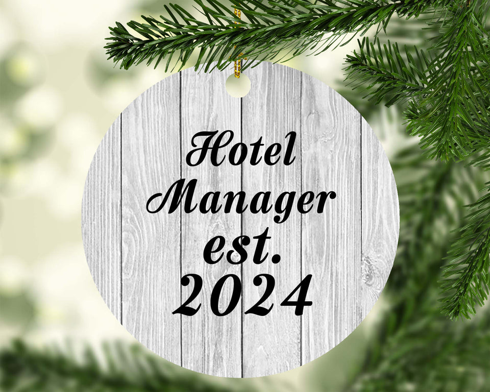 Hotel Manager Established Est. 2024 - Circle Ornament F