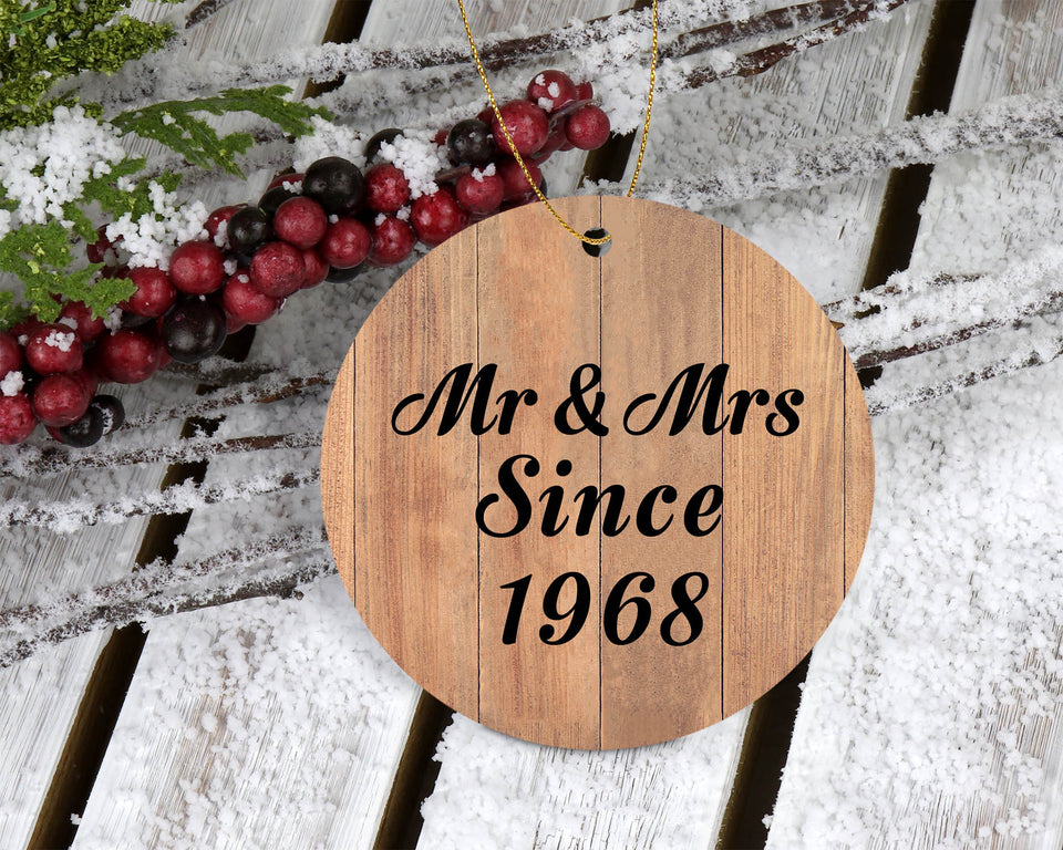 56th Anniversary Mr & Mrs Since 1968 - Circle Ornament C