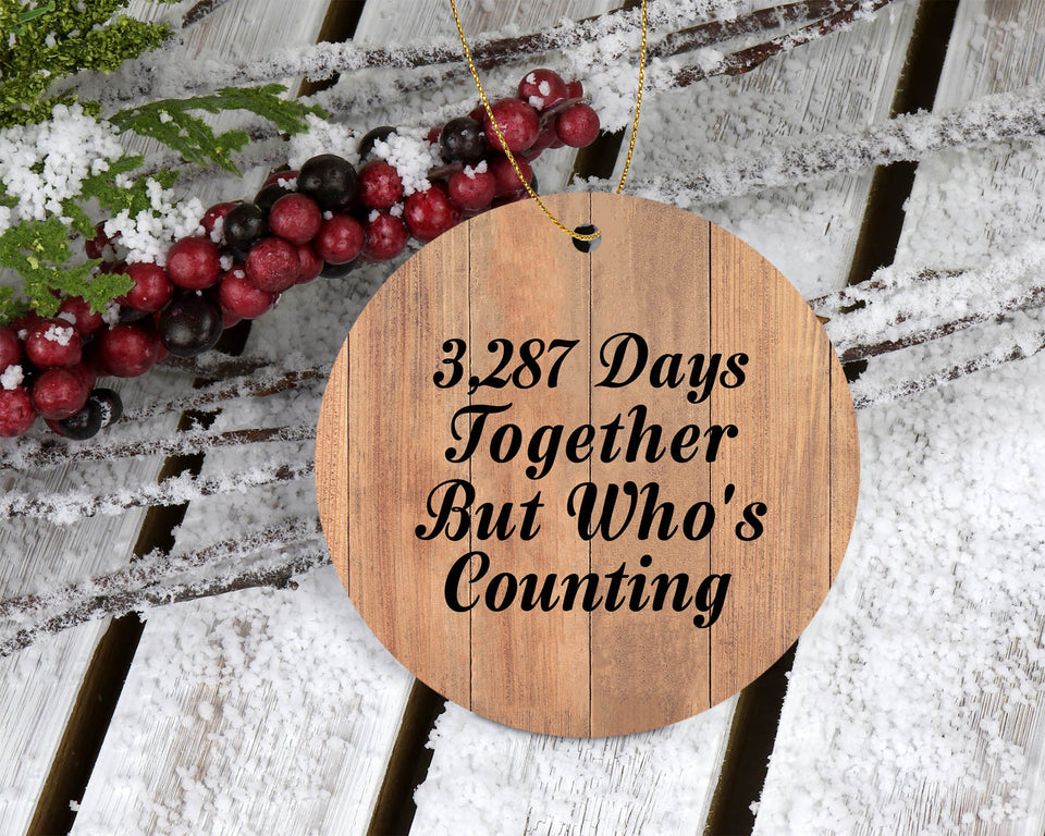 9th Anniversary 3,287 Days Together Who's Counting - Circle Ornament C