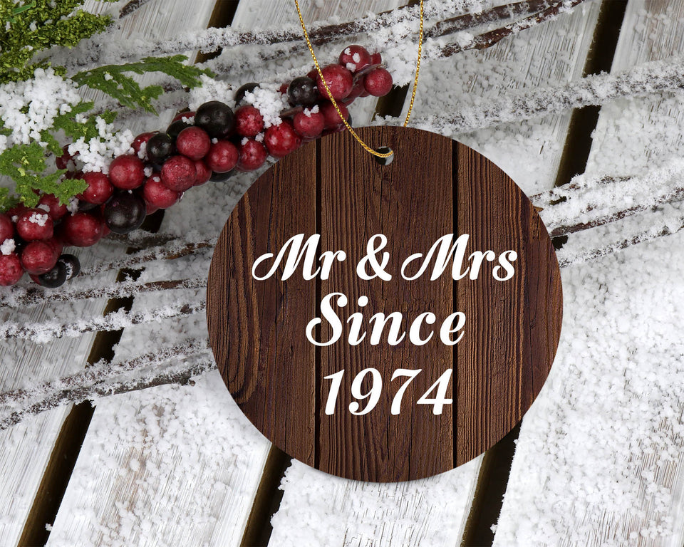 50th Anniversary Mr & Mrs Since 1974 - Circle Ornament D