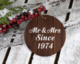50th Anniversary Mr & Mrs Since 1974 - Circle Ornament D