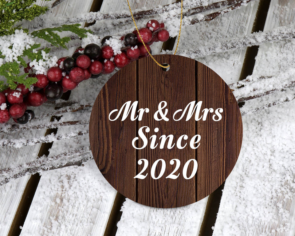4th Anniversary Mr & Mrs Since 2020 - Circle Ornament D