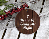 7th Anniversary 7 Years Of Being Mr Right - Circle Ornament D