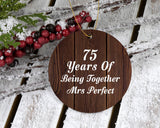 75th Anniversary 75 Years Of Being Mrs Perfect - Circle Ornament D