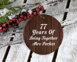 77th Anniversary 77 Years Of Being Mrs Perfect - Circle Ornament D