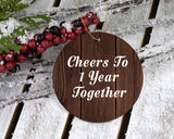 1st Anniversary Cheers To 1 Year Together - Circle Ornament D
