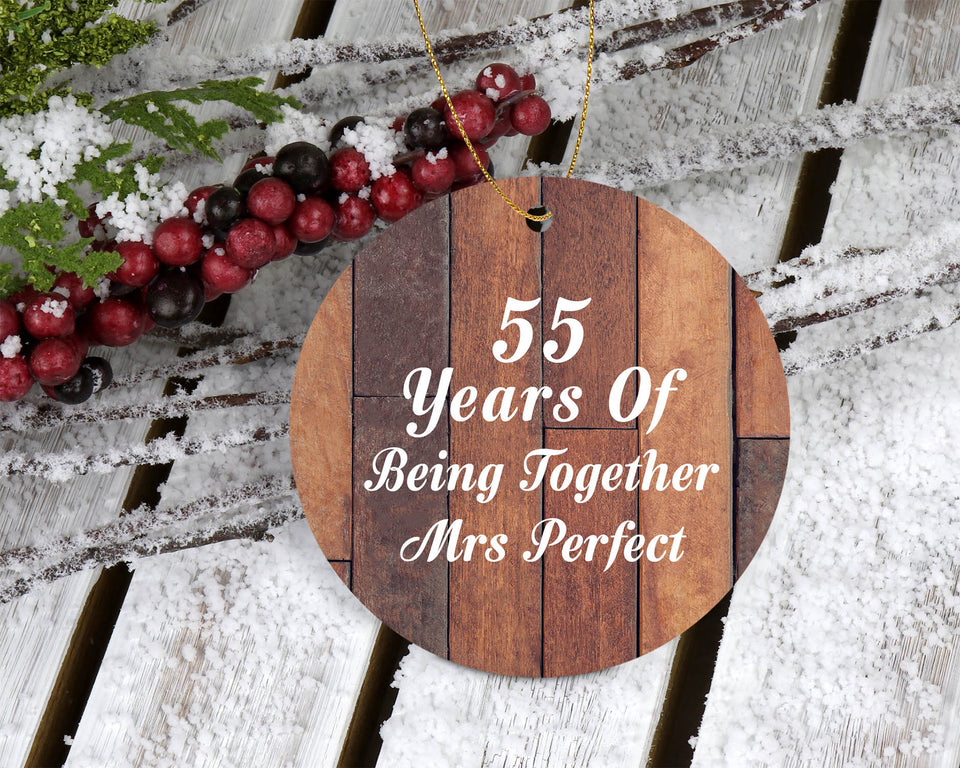 55th Anniversary 55 Years Of Being Mrs Perfect - Circle Ornament E