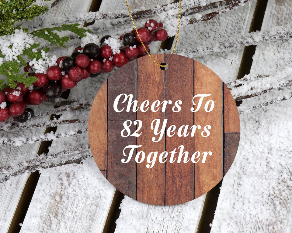 82nd Anniversary Cheers To 82 Years Together - Circle Ornament E