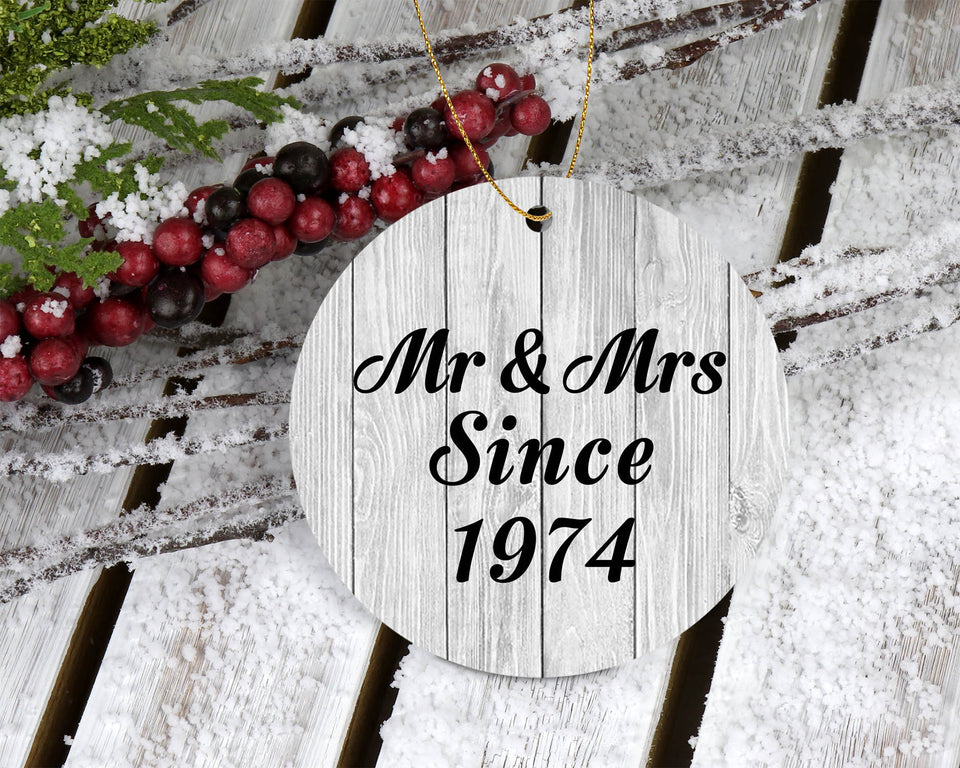 50th Anniversary Mr & Mrs Since 1974 - Circle Ornament F