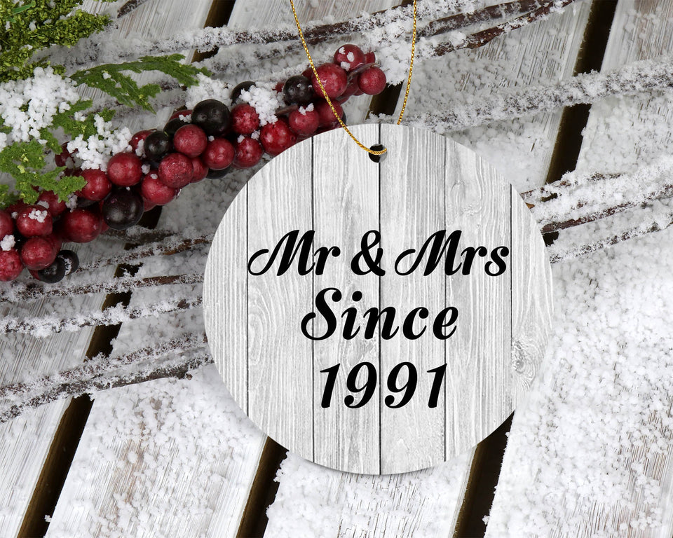 33rd Anniversary Mr & Mrs Since 1991 - Circle Ornament F
