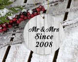 16th Anniversary Mr & Mrs Since 2008 - Circle Ornament F