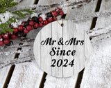 Anniversary Mr & Mrs Since 2024 - Circle Ornament F