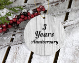 3rd Anniversary 3 Years Anniversary - Circle Ornament F