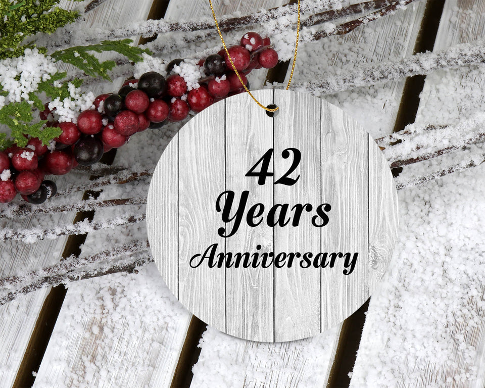 42nd Anniversary 42 Years Anniversary - Circle Ornament F