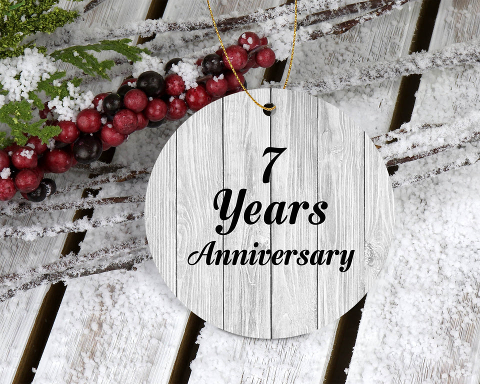 7th Anniversary 7 Years Anniversary - Circle Ornament F