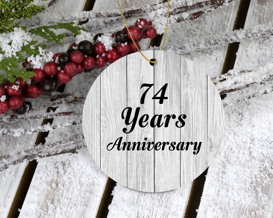 74th Anniversary 74 Years Anniversary - Circle Ornament F