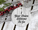 1st Anniversary 1 Year Down Lifetime To Go - Circle Ornament F