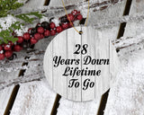 28th Anniversary 28 Years Down Lifetime To Go - Circle Ornament F