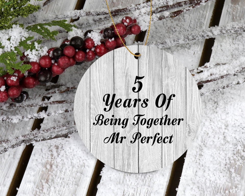 5th Anniversary 5 Years Of Being Mr Perfect - Circle Ornament F