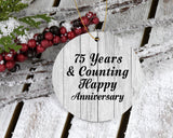 Happy 75th Anniversary 75 Years & Counting - Circle Ornament F