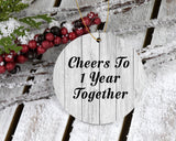1st Anniversary Cheers To 1 Year Together - Circle Ornament F