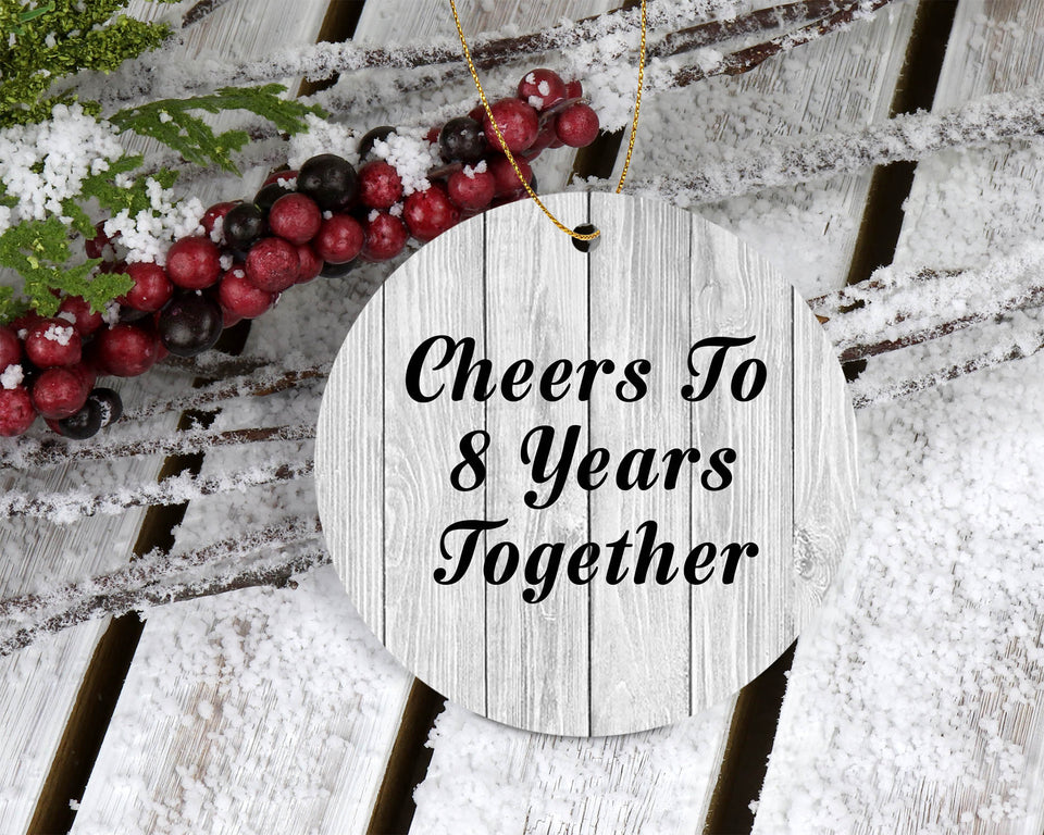8th Anniversary Cheers To 8 Years Together - Circle Ornament F
