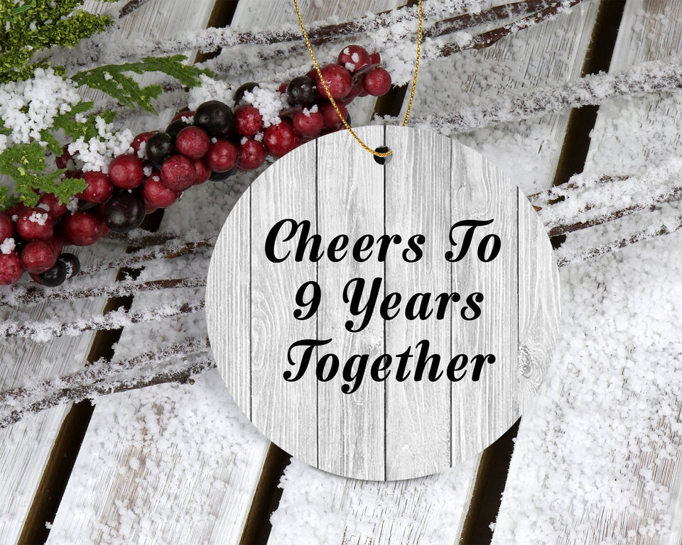 9th Anniversary Cheers To 9 Years Together - Circle Ornament F