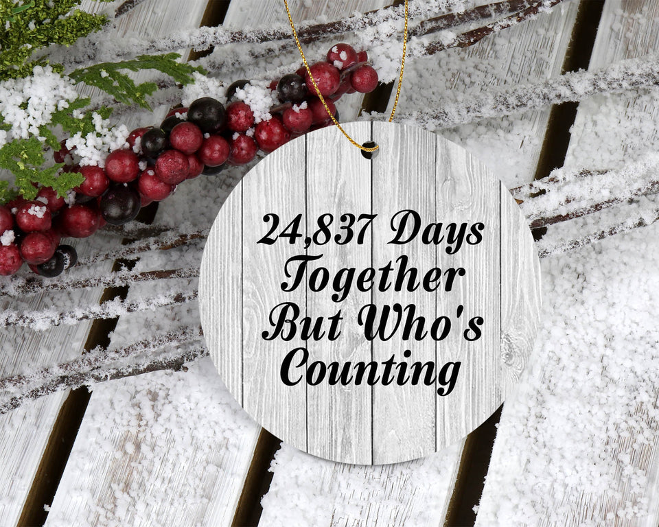 68th Anniversary 24,837 Days Together Who's Counting - Circle Ornament F