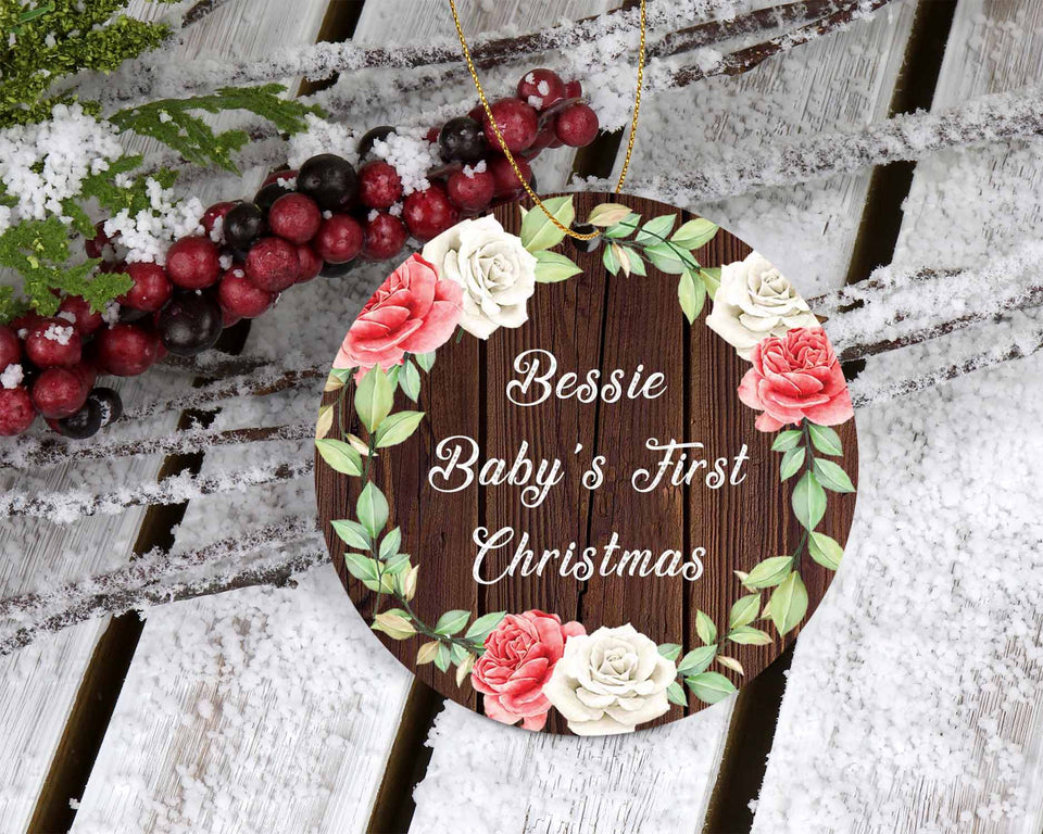 Bessie Baby's First Christmas - Circle Ornament A