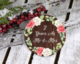 2nd Anniversary 2 Years As Mr & Mrs - Circle Ornament A
