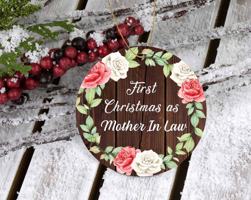 First Christmas As Mother In Law - Circle Ornament A