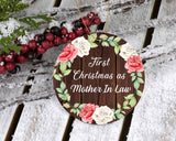 First Christmas As Mother In Law - Circle Ornament A