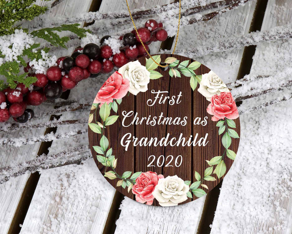 First Christmas As Grandchild 2020 - Circle Ornament A