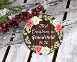 First Christmas As Grandchild 2020 - Circle Ornament A