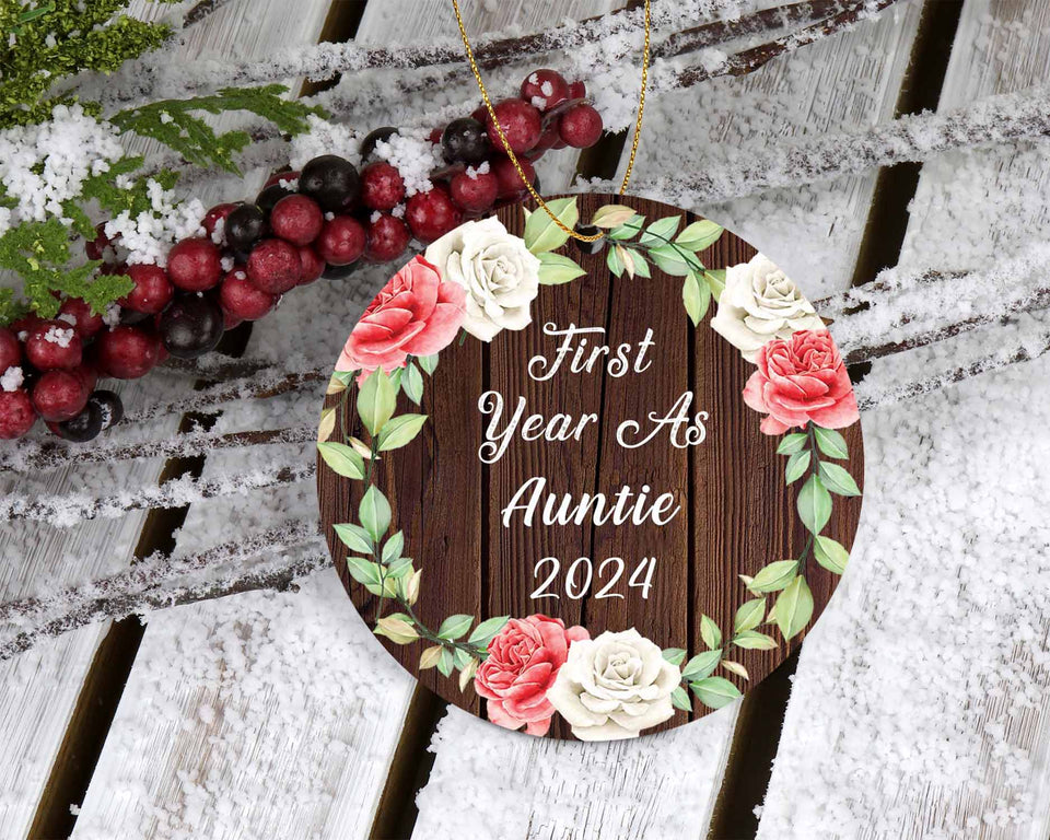 First Year As Auntie 2024 - Circle Ornament A
