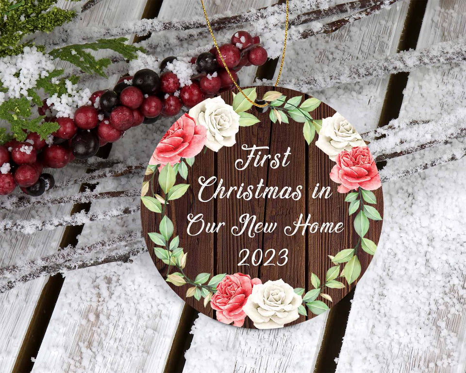 First Christmas In Our New Home 2023 - Circle Ornament A