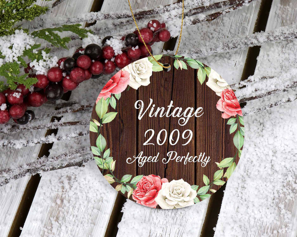 15th Birthday Vintage 2009 Aged Perfectly - Circle Ornament A