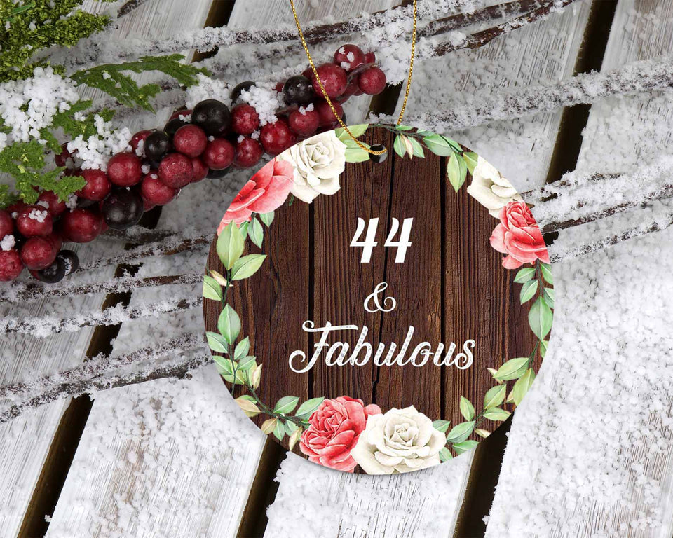 44th Birthday 44 & Fabulous - Circle Ornament A