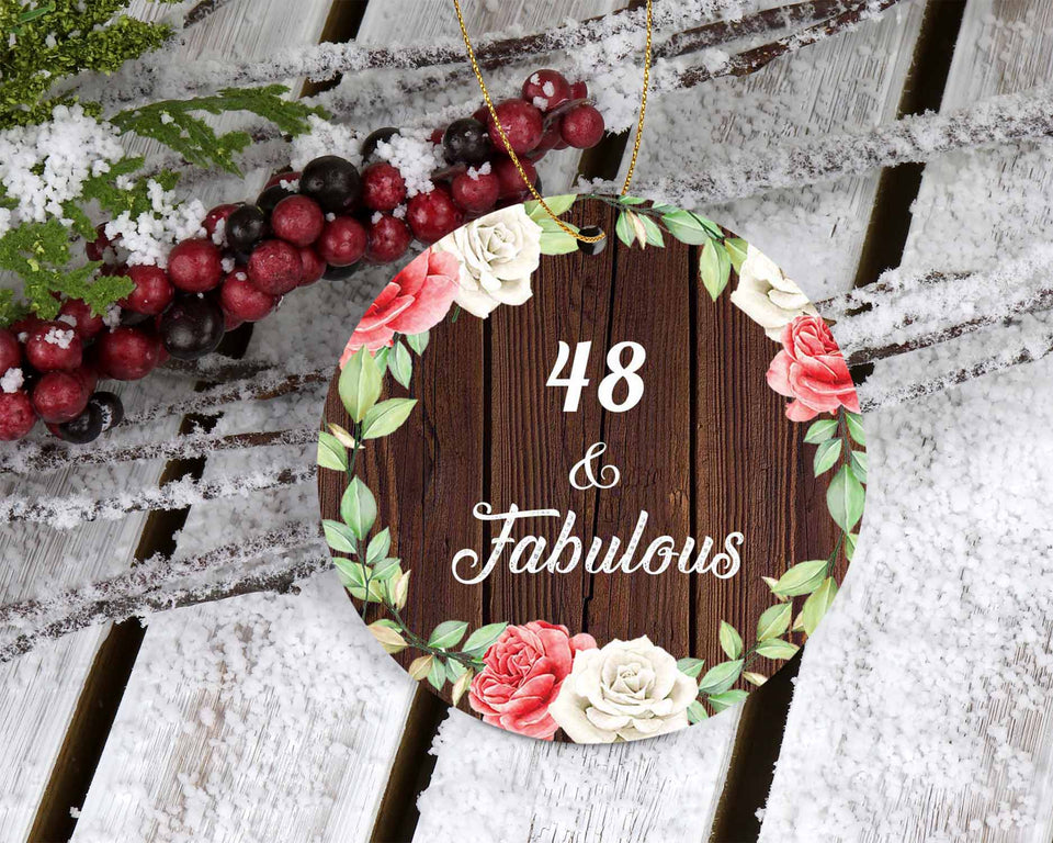 48th Birthday 48 & Fabulous - Circle Ornament A