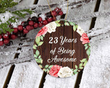 23rd Birthday 23 Years Of Being Awesome - Circle Ornament A