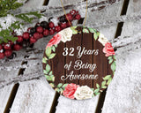 32nd Birthday 32 Years Of Being Awesome - Circle Ornament A